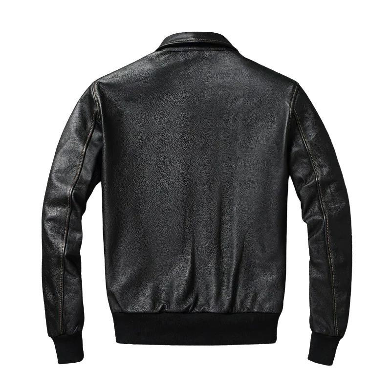 Leather Black Bomber Jacket – KANPUR LEATHER Handicraft producer ...